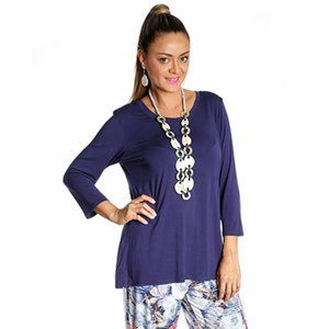 Navy ¾ Sleeve Top
